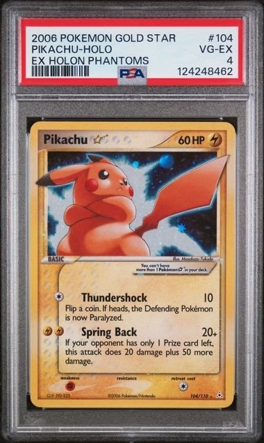 PSA 4 Pikachu Gold Star 104 – Photo 1
