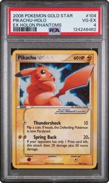 PSA 4 Pikachu Gold Star 104